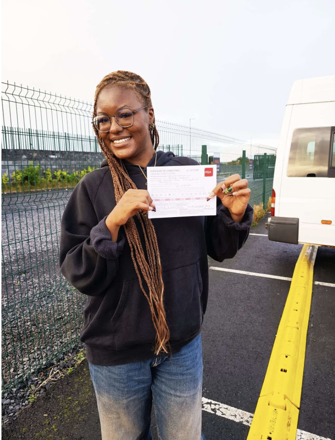 BTW Driving School student 1 after passing test